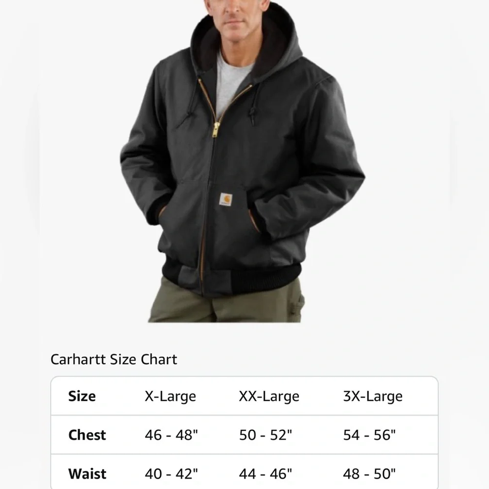 NEW- Carhartt Men's Loose Fit Firm Duck Insulated Flannel-Lined Active Jacket